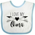 thumbnail image 3 of Inktastic I Love My Oma Heart and Arrows Boys or Girls Baby Bib, 3 of 4