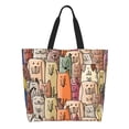 thumbnail image 1 of Disketp Funny Dogs Family Bolsa Tote Estampada para Mujer, Bolso de Hombro y de Mano para Compras y Viajes, 1 of 8