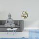 thumbnail image 2 of Estatua de mono,Estatua de Buda Mono para Interiores y Exteriores Budista,Figuras en miniatura meditando para decorar el jardín de casa.,Escultura china,Minifigura china de latón para, 2 of 8