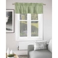 thumbnail image 2 of Vintage Sage Green Kitchen Curtain Valances for Windows Farmhouse Short Curtains, Farmhouse Retro Beige Solid Color Rod Pocket Valance Curtain for Bedroom Cafe Living Room 56"x16", 2 of 8