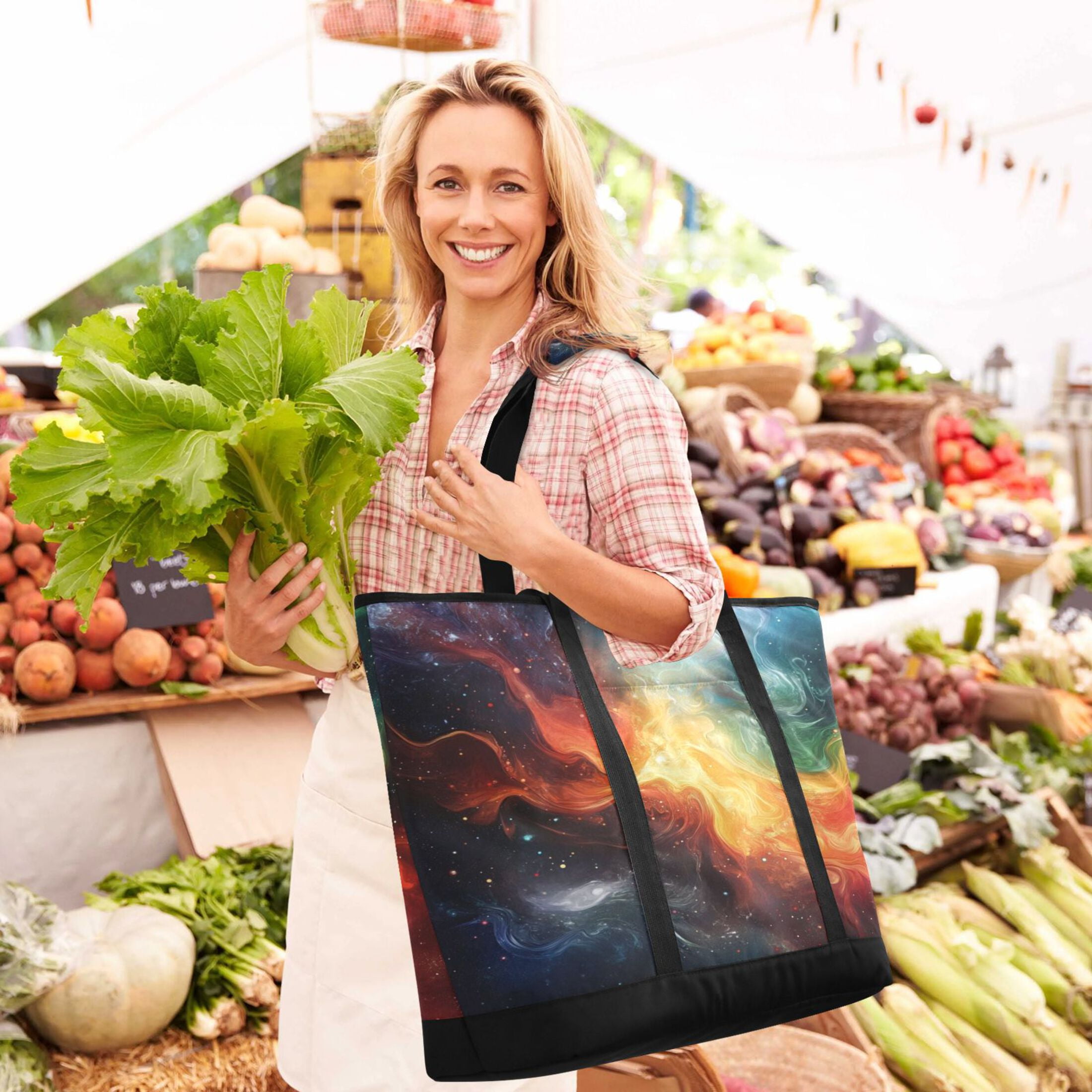 Large Hand-held Ice Pack Picnic Bag Insulation and Refrigeration Suitable for Shopping Picnics and Camping Color Universe