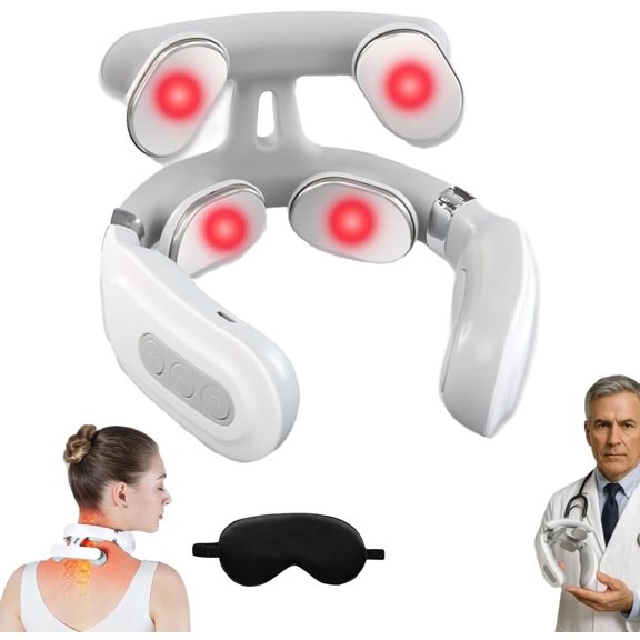 Vitality Magic Pro 2.0 Neck Massager with Heat & Posture Correction - 4 Head 3D Shiatsu, Portable, Rechargeable, 6 Modes & 14 Levels