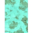 thumbnail image 1 of Ahgly Company Machine Washable Indoor Rectangle Abstract Turquoise Blue Modern Area Rugs, 5' x 7', 1 of 4