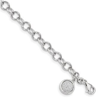 Lex /& Lu Sterling Silver w//Rhodium Circle Cuff Links