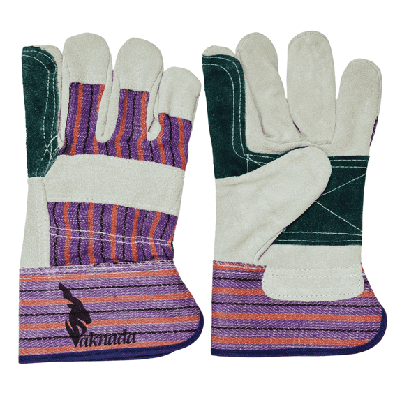 Paknada Cow Split Leather Single Palm Work Gloves, Durable Construction Safety Gloves