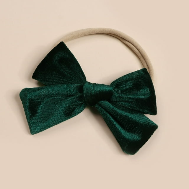 Diademas navideñas de 4'' con lazo para el cabello para niñas pequeñas, lazos de terciopelo, accesorios para el cabello para conjuntos navideños de bebés y niños pequeños, una corbata