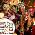 thumbnail image 2 of Bfogop 12Pcs Christmas Glasses Glitter Holiday Party Glasses Frames Christmas Decoration Costume Eyeglasses for Christmas Parties Holiday Favors Photo Booth Novelty Toy Glasses Cosplay, 2 of 6
