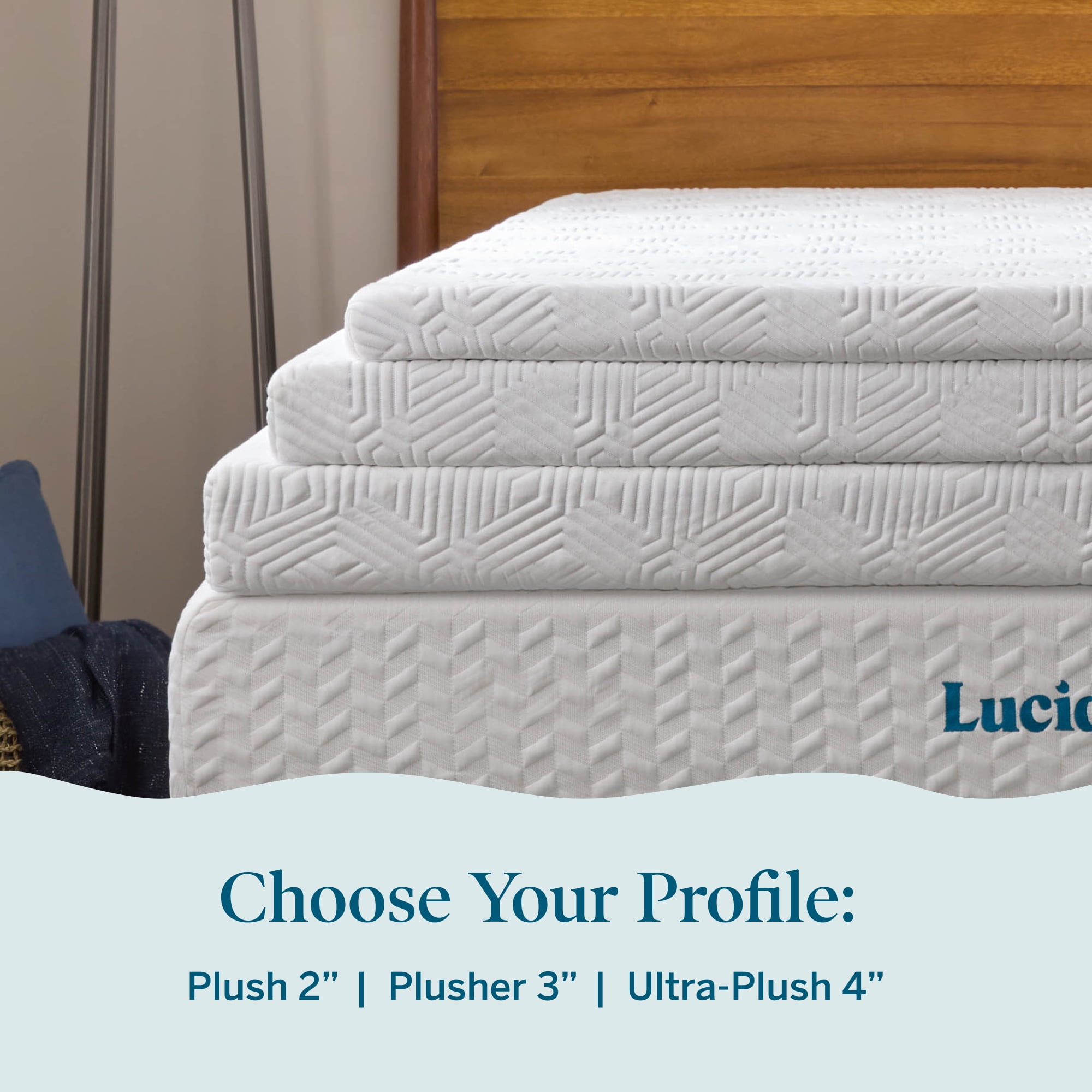 Lucid Charcoal and Gel Covered Memory Foam Mattress Topper, 4 inch, King