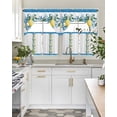 thumbnail image 4 of Summer Lemon Swag Curtains for Living Room/Bedroom Windows, Pastoral Tropical Fruit Botanical Striped Kitchen Curtains and Valances Set 36 Inch Length, Light Filtering Swags Valance Curtain Panels, 4 of 5