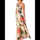 thumbnail image 2 of Vestido Fluido Sin Mangas con Cuello Cuadrado y Estampado Floral para Mujer. Vestido Maxi de Corte A. y Rojo XL, 2 of 10