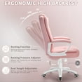 thumbnail image 5 of Waleaf PU Leather High Back Cushion Desk Chair, Pink, 5 of 8