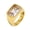 Gold Plated White, variant on Women's Square Gemstone Signet Rings Fancy Cut Cubic Zirconia Chunky Wedding Rings Silver Plated White Size 6