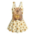 thumbnail image 4 of Uourmeti Cute Capybara & Sunflower Print Skirted One-Piece Swimsuit for Girls - Quick Dry Stretch Swim Dress for Beach Pool Vacation, 4 of 8