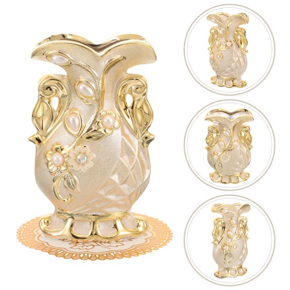 Masteelf  Centerpiece Table Decorations with Artificial Flowers Ceramic Vase
