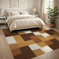 thumbnail image 3 of ODIKA 8'x10' Washable Area Rug Non-Shedding, Easy Care, Block Minimalist Brushstroke Watercolor Abstract Contemporary Refined Structured for King Size Bedroom Under Bed, Master Suite, 3 of 7