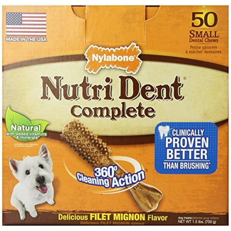 - Nylabone Nutri Dent Complete Dental Chew - Filet Mignon Flavor Small - 50 Pack - (Dogs up to 15 lbs)