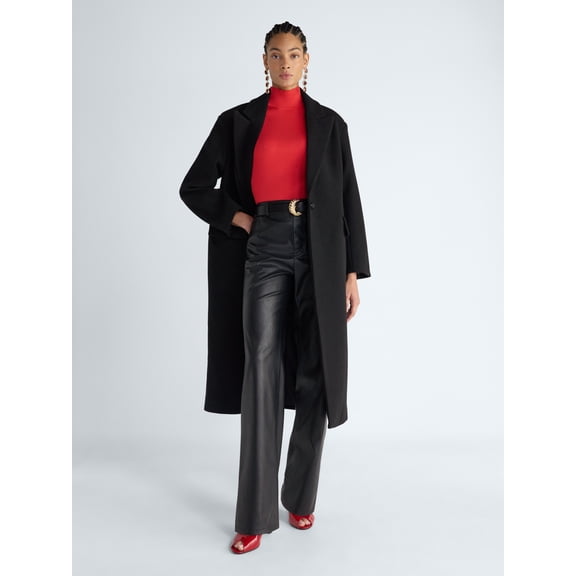 Scoop Women's and Women's Plus Oversized Faux Wool Coat, Sizes XS-4X