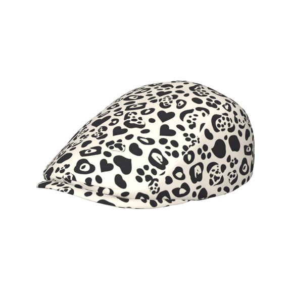 Men'S And Women'S Forward Hats Fit To The Head With An Adjustable Curved Brim Design With A Sweat-Absorbing Band Around The Inside Leopard Print Pattern White And Black_2