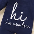 thumbnail image 6 of WISWELL Newborn Baby Boy Romper Coming Home Outfits Letter Print Bodysuit Jumpsuit+Hat+Gloves 3PCS Clothes Set (Navy Blue, 1-3 Months), 6 of 8