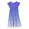 thumbnail image 4 of Robes pour Filles - Robe d'Été Élégante à Col Rond, Manches à Volants, Superposée, Ligne A, Décontractée, Dégradée pour Jeunes Filles, 4 of 6