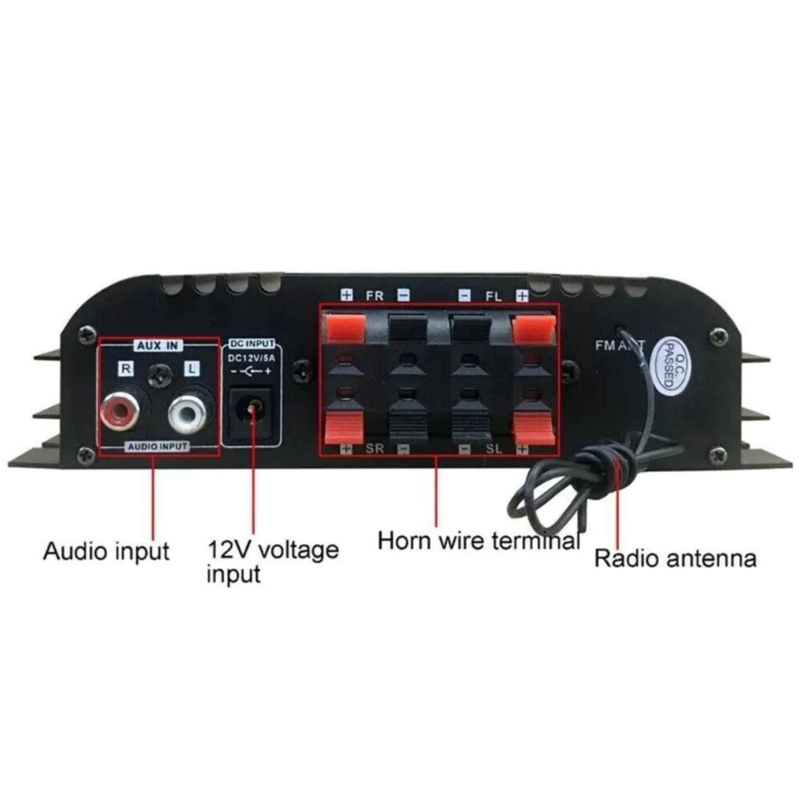 High-Def Sound Amplifier BT-998 for Home Theater & Outdoor Parties 4-Channel, Low Distortion Design