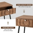 thumbnail image 6 of COSIEST Mid-Century Modern Brown MDF Bedside Table Nightstand with One Drawer for Living Room, 6 of 6