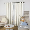 thumbnail image 6 of Deconovo Total Blackout Linen Textured Curtain 72 inch Long Pack of 2, Thermal Insulated Grommet Window Drapes for Living Room(Cream, 52 x 72 inch, 2 Panels), 6 of 11