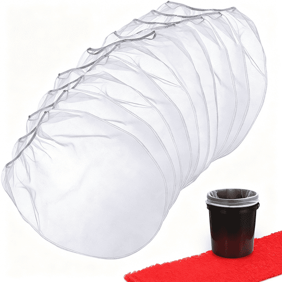 XIBUFE Paint Strainer Bag,5 Gallon Paint Strainer with Elastic Top Opening White Fine Mesh Filters Bag for Paint Gardening (10 Pieces)