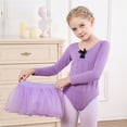 thumbnail image 1 of Ballet Leotards for Girls Size 3-16 T Kids Toddler Little Girls Long Sleeve Gymnastics Leotards with Tutu Tulle Skirt Outfits,Purple+Purple Skirt,15-16 Years, 1 of 4