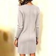 thumbnail image 5 of Ovbmpzd Midi Cozy Winter Dresses for Women Warm Knit Beige Sweater Dress Cowl Neck Slim Dresses,XL, 5 of 6