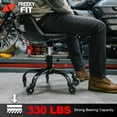 thumbnail image 2 of Taburete enrollable FreekyFit Garage Shop con respaldo rojo, 2 of 9