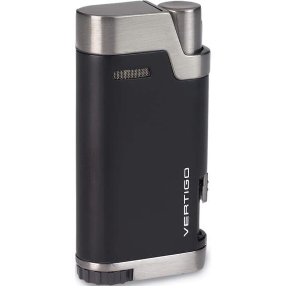 Fashion Vertigo Bullet Black Matte And Gunmetal Twin Flame Torch Lighter (1.25 X 0.5) Made In China gm15380