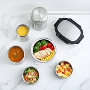 (2 pack) Mainstays Stacking Food Jar Insulated Food Storage Container, Stainless Steel, Round, 41 oz, Ideal Use for Workday Meals and Travel to Keep Meals Hot and Cold