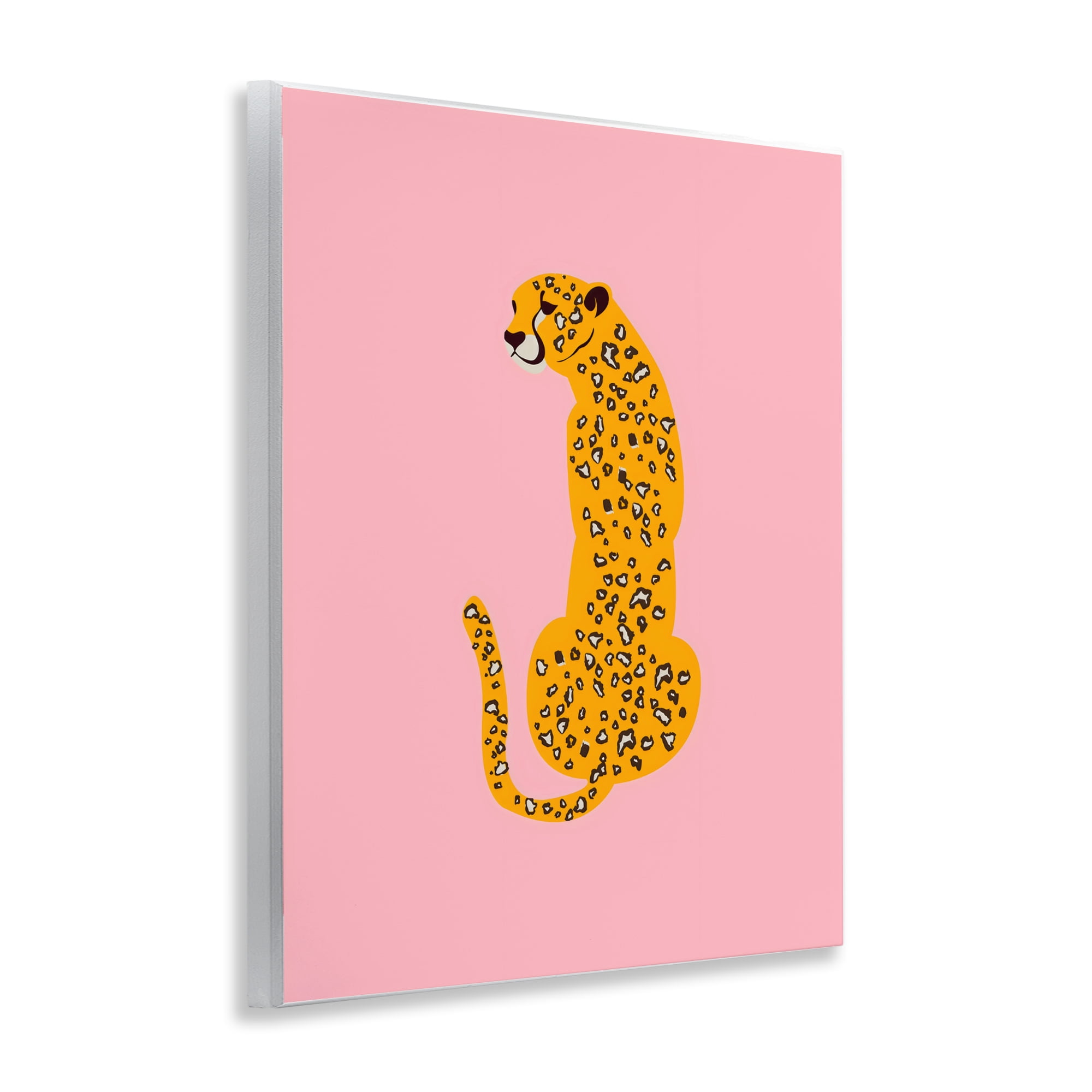 Stupell Industries Yellow Jaguar on Pink Wall Plaque Art, design by Creative Studio