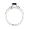 thumbnail image 3 of V3 Jewelry® 925 Sterling Silver with Blue Sapphire and White Topaz Solitaire Ring for Women, 3 of 4