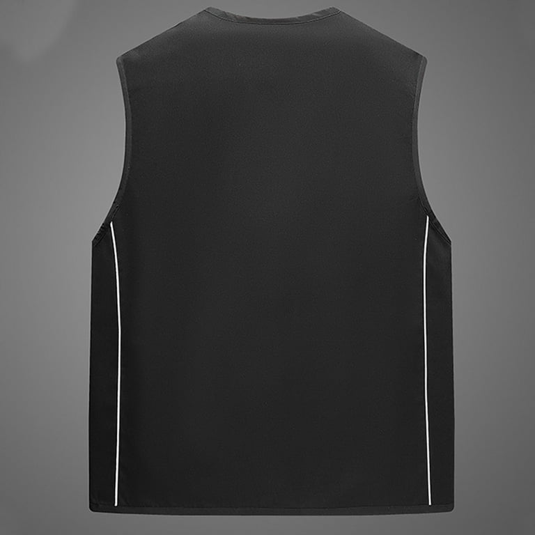 WIZUTIZ Men's Utility Vest Multi-Pocket Quick Dry Breathable Stand