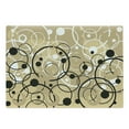 thumbnail image 1 of Tan Cutting Board, Funky Grungy Composition with Circles and Dots Retro Imaginative Print, Decorative Tempered Glass Cutting and Serving Board, Large Size, Black White Tan, by Ambesonne, 1 of 1