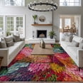 thumbnail image 3 of Colorful Dahlia Large Area Rugs 8x10 ft Modern Abstract Red Orange Flower Oil Painting Style Washable Rug Non Slip Indoor Carpet Absorbent Floor Mat for Living Room Bedroom Dining Room, 3 of 9