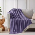 thumbnail image 4 of Decorative Knitted Throw Blanket with Fringe, Lightweight Acrylic Knit, Soft & Cozy Tassel Blanket for Couch, Sofa, Bed (50 x 67.7 Inch), 4 of 8