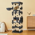 thumbnail image 4 of MWPO 74.8-in Extra Large Cat Tree with Double Condo and Scratching Post Tower,Dark Gray, 4 of 10