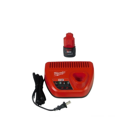Milwaukee 48-11-2401 M12 12V 2.0 Ah Battery with 48-59-2401 Battery Charger