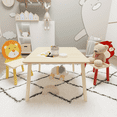 thumbnail image 3 of Best Kids Table and 2 Chairs Set, 3 Pieces Toddler Table and Chair Set, Wooden Activity Play Table Set (Lion&Monkey), 3 of 9