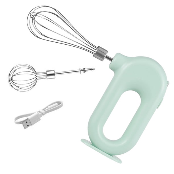 Injueey Batidor de huevos de mano portátil Espumador de crema de cocina ajustable Herramientas y accesorios para hornear verde 2 varillas