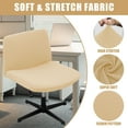 thumbnail image 4 of SHANNA Armless Chair Slipcover, 100% Waterproof Armless Office Chair Cover Knitted Jacquard Modern Vanity Chair Cover Wide Seat Criss Cross Chair Cover Mid Back Accent Chair Cover, Beige, 4 of 9