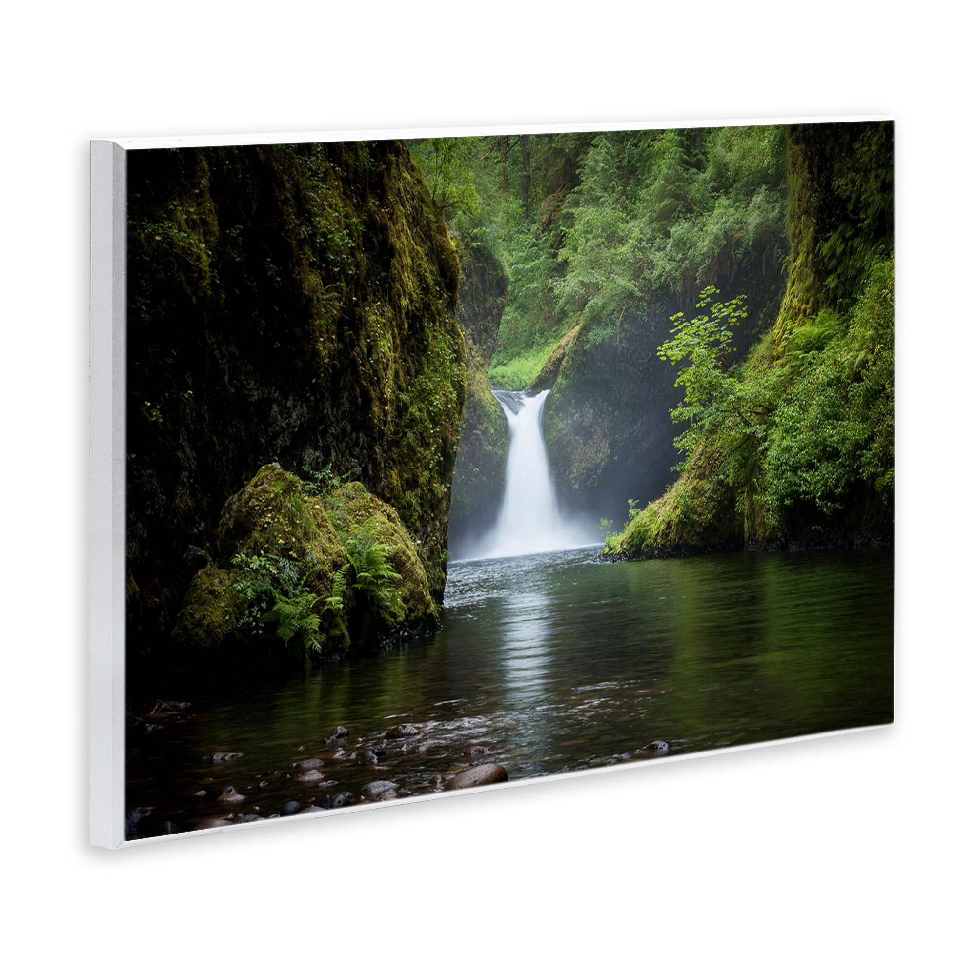 Stupell Industries Peaceful Waterfall Creek Landscape & Nature Photography Unframed Art Print Wall Art, 15 x 10