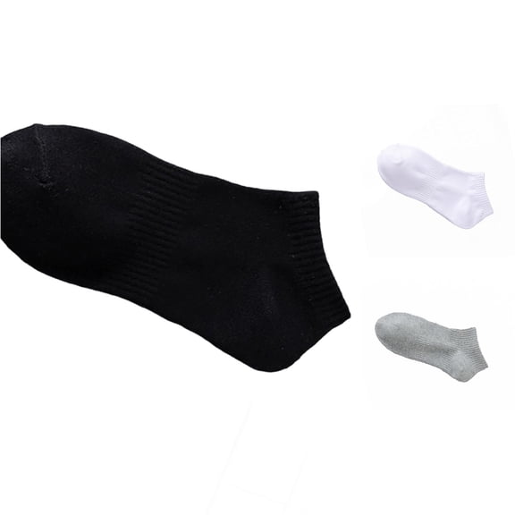 Rhuody Boys Girls Socks Kids Breathable Short For Sports School Daily Wear Soft Comfortable Ankle Socks Black