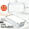 thumbnail image 3 of 30Pcs Aluminum Loaf Pans with Lids 1.5 LB Disposable Bread Tins for Baking, Lunch Containers, Single Serve Baking Dishes, Foil Loaf Pans Aluminum Bread Pans 7.8 x 4.3 x 2 Inches, 3 of 5