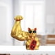 thumbnail image 5 of Figura gigante de gato de la suerte con brazo musculoso, escultura de cabeza abriéndose vigorosamente, regalo robo de oro, 5 of 9