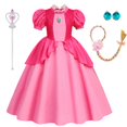 thumbnail image 1 of Vestidos de melocotón para niñas, disfraz de princesa, ropa de fiesta, Cosplay, Halloween, Carnaval, cumpleaños Fivean unisex, 1 of 2