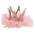 thumbnail image 2 of EeaseCA 1pc Kids Crown Hair Clip Rhinestone Bobby Adorable Bang Clips Hair Accessories for Children Deep Pink, 2 of 8
